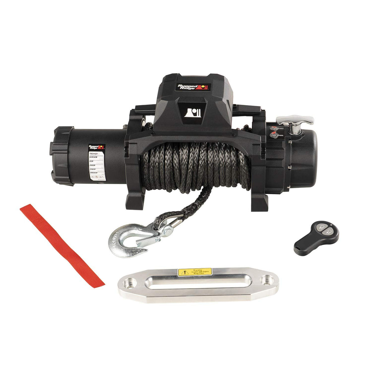 RUGGED RIDGE 15100.08 Rugged Ridge | Trekker Winch, 10,000 LBS, Synthetic Rope, IP68 Waterproof, Wireless | 15100.08
