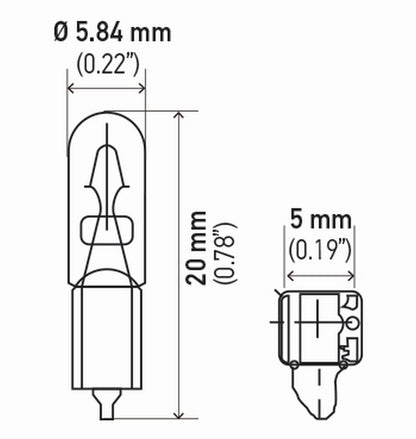 Hella 2721TB Bulb 2721 12V 1.2W W2X4.6D T1.5 (2), Multi
