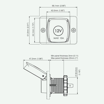 SCANSTRUT SC-12V-F1 Scanstrut SC-12V-F1 FLIP PRO 12V POWER SOCKET