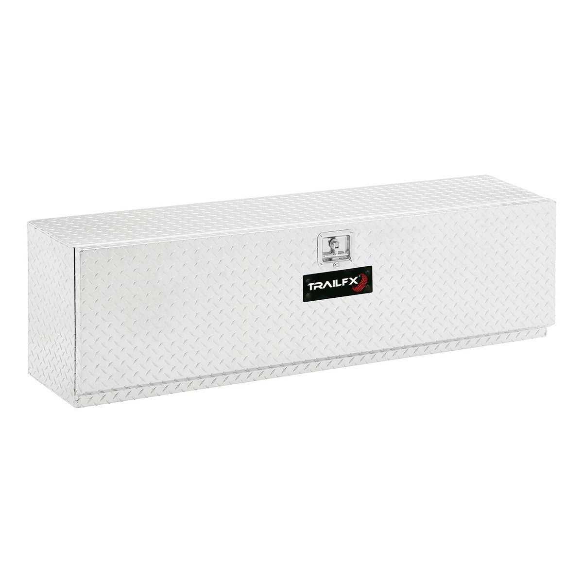 TRAILFX 170481 TrailFX Tool Box Top Mount Single Door Polished 16 Gauge Aluminum Diamond Tread 48 Inch Length 13 Inch Width 17 Inch Height 6.3 Cubic Feet Capacity Lockable Lid Truck Bed Tool Box
