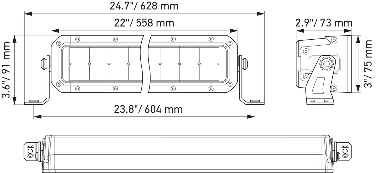 HELLA 358197401 Hella Black Magic Tough 20 Inch Double Row LED Lightbar- Performance High Beam Off-Road Light for Pickup Trucks, ATV, SUV, 4x4, Jeep, Tractors / 358197401
