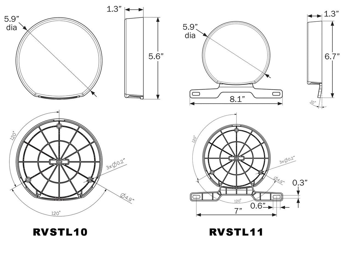 OPTRONICS RVSTL10K Optronics RVSTL10K LED RV RND TAIL LIGHT KIT