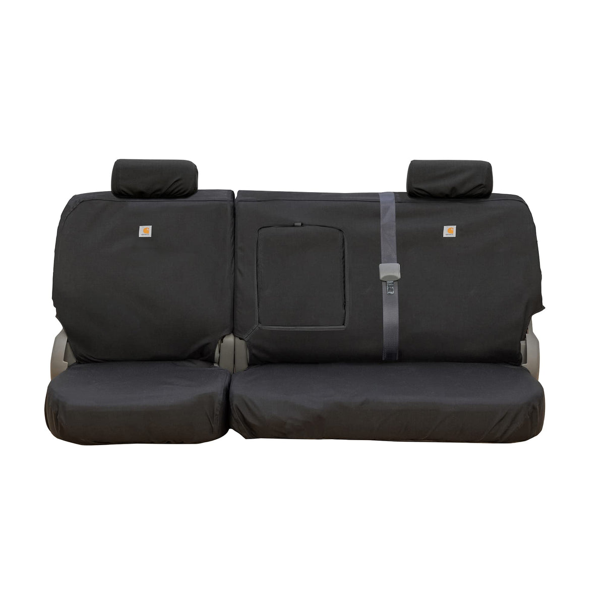 COVERCRAFT SSC8429COBK Covercraft Carhartt Super Dux SeatSaver Custom Seat Covers | SSC8429COBK | 2nd Row 60/40 Bench Seat | Compatible with Select Chevrolet Silverado/GMC Sierra 1500/2500/3500 Crew Cab Models | Black