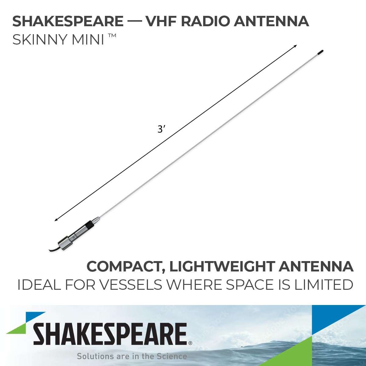 SHAKESPEARE 5250 Shakespeare Low Profile Skinny Mini VHF Antenna - 36"