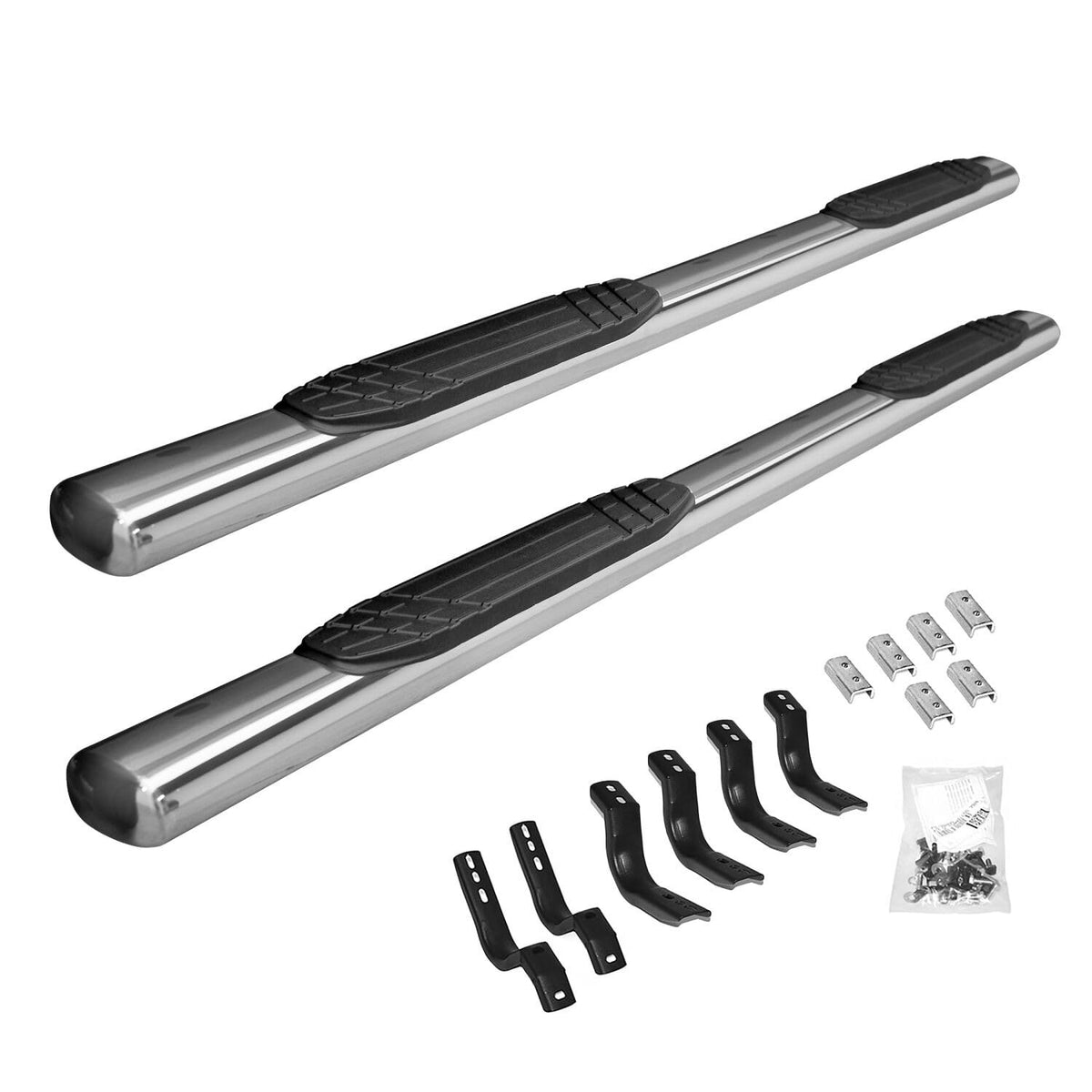 GO RHINO 684442987PS Go Rhino 4" OE Xtreme Sidesteps & Brackets | Stainless Steel, Polished | 684442987PS | Fits 2005-2023 Toyota Tacoma Double Cab Pickup