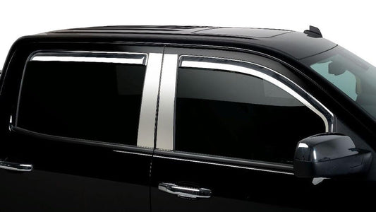 PUTCO 480027 Putco Element Chrome Window Deflectors - Fits Ford F150 21-27 / Ford F250 F350 F450 F550 24-27 SuperCab - Set of 4 - in Channel Install