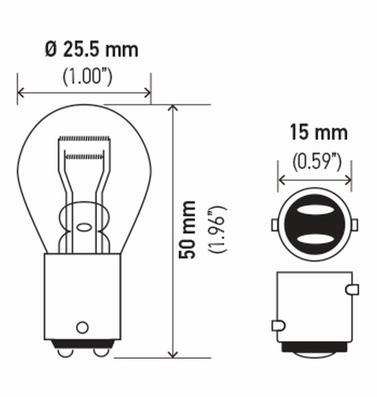 Hella 1157TB Bulb 1157 12V 27/8W Ba9S S8 (2), Multi