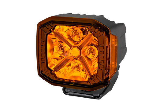 Hella X-TREME 2Pcs 4 Inch Amber Spot Beam 7100LM Off Road Driving Pod Lights with Snap-On Stone Shields (XT-4A) 24V 12V for Trucks, Jeeps, ATV UTV SUV