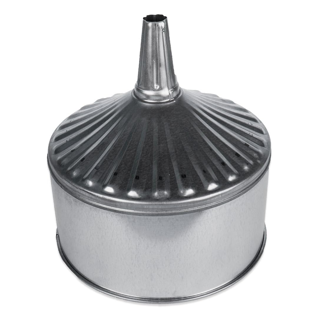 WIRTHCO 94467 Funnel King 94467 12 Qt Fluted Galvanized Funnel W/Screen - 11" Center Spout, Multi