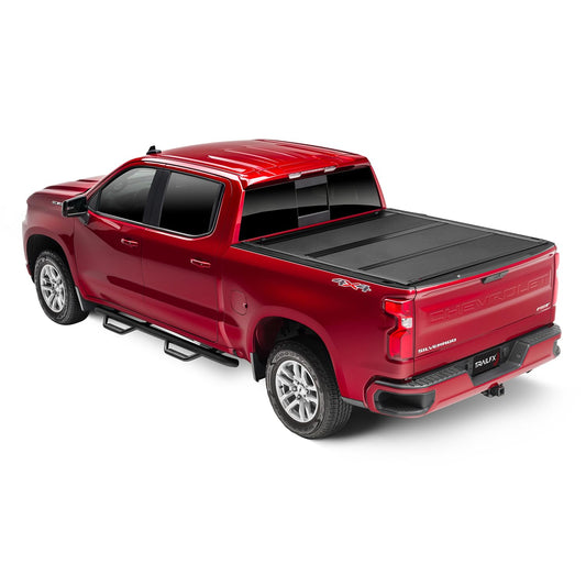 TRAILFX TFX8008 TrailFX Hard Tri-Fold Truck Bed Tonneau Cover Fits 2023-2025 Chevrolet Colorado 5 Foot Bed Gloss Black Aluminum Low Profile Lockable 3-Panel Folding Design TrailFX TFX8008 HF3