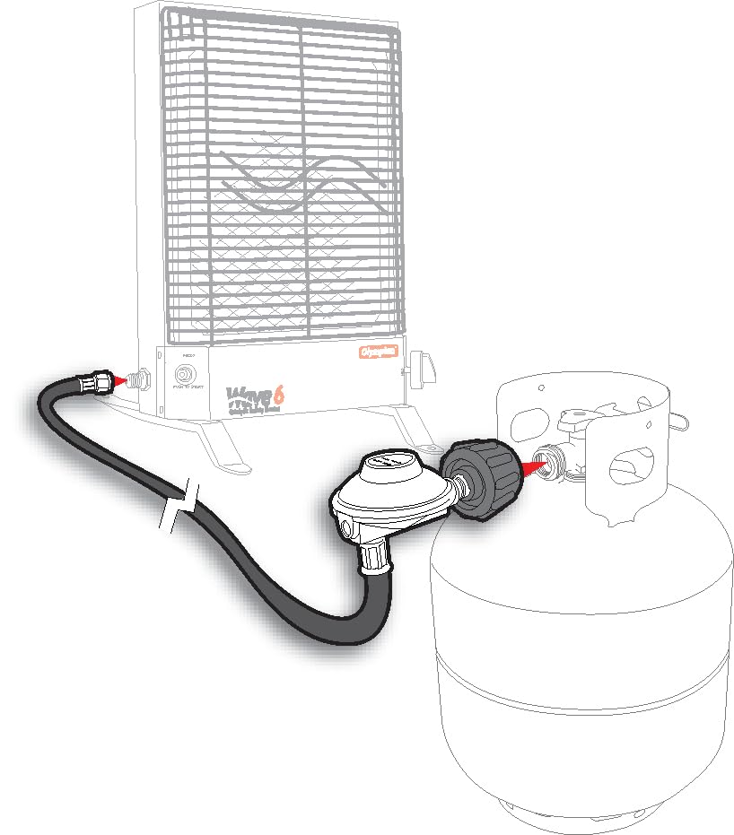 CAMCO 57721 Camco Low Pressure Gas Regulator with 12' Hose 70,000 BTUs/Hr Simple and Quick Install - Use with Low Pressure Gas Fired Heaters (57721)
