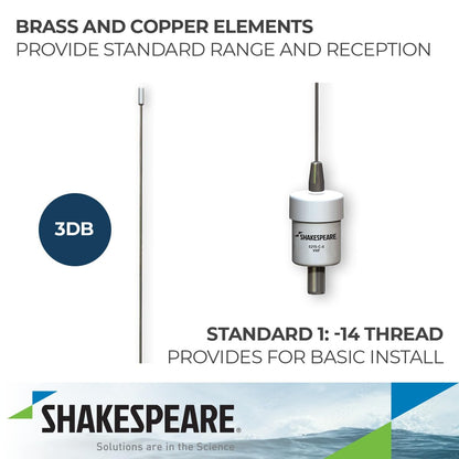 SHAKESPEARE 5215-C-X Shakespeare 5215-C-X 3' 3DB LOW PROFILE VHF ANTENNA