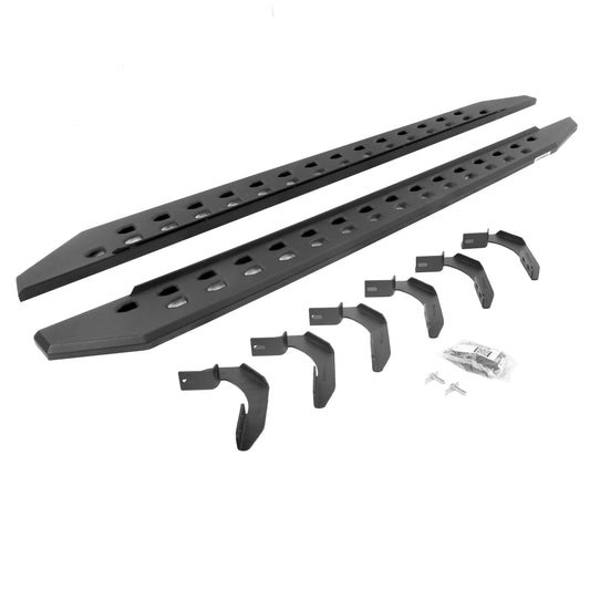 GO RHINO 69412680SPC Go Rhino RB20 Slim Running Boards & Brackets | Galvanized Steel, Textured Black | 69412680SPC | Fits 2004-2014 Ford F-150 Super Cab Pickup