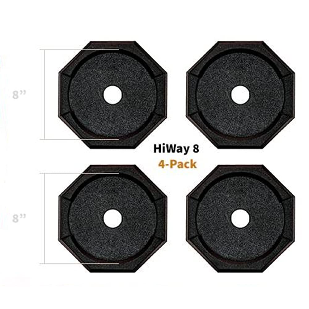 SNAPPAD HI12BSP4 SnapPad HiWay RV Leveling Pads - Permanent Jack Stabilizers for RVs - 11.5" Round Leveling Jack Pads for HWH Leveling System - Heavy Duty Replacement for Blocks - Made in The USA (Bus 4-Pack)