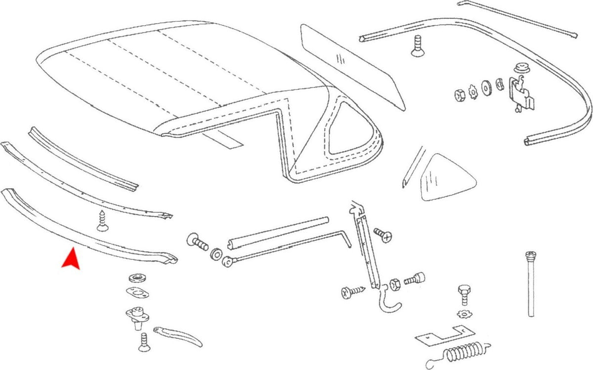 URO Parts 1077790022 107 779 0022 Convertible Top to Windshield