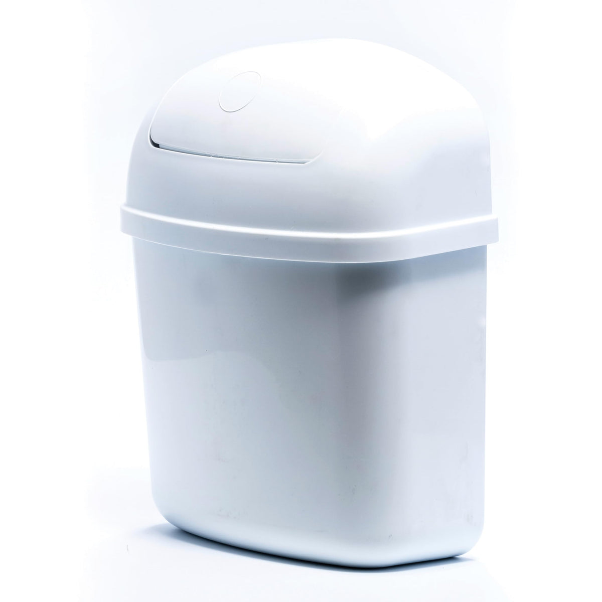 CAMCO 43961 Camco Cabinet Mount Trash Can - Small Design Perfect for Compact Locations - Measures 8.5 x 5 inches - Features Spring-Top Lid, 3 Quart Capacity, & Screw-in Mount Design - Hardware Incl. (43961)