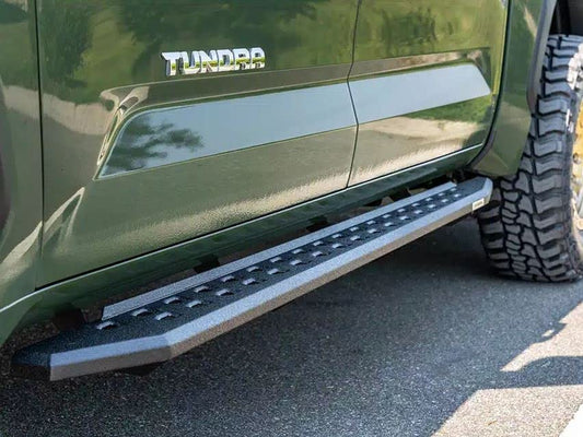 GO RHINO 69443687ST Go Rhino RB20 Slim Running Boards & Brackets | Galvanized Steel, Protective Bedliner Coating | 69443687ST | Fits 2022-2024 Toyota Tundra Crew Max Pickup