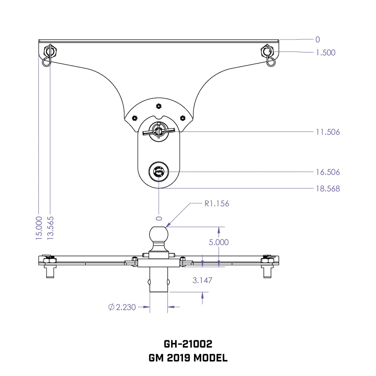 GEN-Y HITCH GH-21002 GEN-Y GH-21002 GoosePuck 5" Offset Gooseneck Ball for OEM Puck Mount System fits 2019 Chevy and GMC Long Bed Trucks - 25,000 LB Towing Capacity
