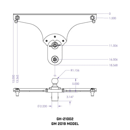 GEN-Y HITCH GH-21002 GEN-Y GH-21002 GoosePuck 5" Offset Gooseneck Ball for OEM Puck Mount System fits 2019 Chevy and GMC Long Bed Trucks - 25,000 LB Towing Capacity
