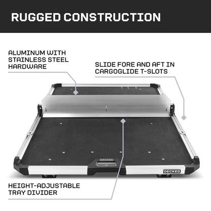 CARGOGLIDE C0061-DIV46-ALM Cross Bar & Tray Divider Kit for 46" CargoGlide | Includes 1 Tray Divider, 1 Cross Bar, 1 Footer Kit & 1 Hardware Kit | for Service Body Truck Only