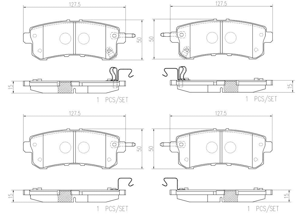 BREMBO P56082N Brembo P56082N Premium Ceramic Rear Disc Brake Pad Set INFINITI/NISSAN OE# D40601LB0A