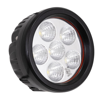TRAILFX 3RNDF1 TrailFX 3RNDF1 Round Lights LED Utility Work Light 3.5 Inch 18W Flood Beam 1440 Raw Lumens Black Aluminum IP67 and IP69K Pedestal Mount with Bracket and Installation Hardware