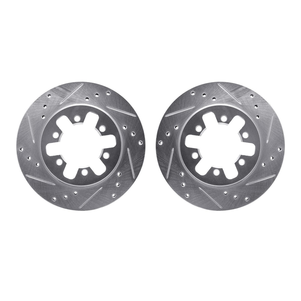 Dynamic Friction 7002-67039 BRAKE ROTOR DRILLED AND SLOTTED SILVER