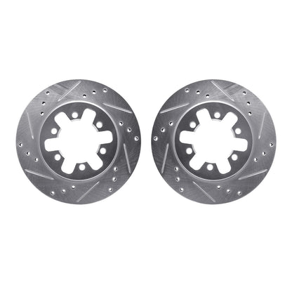 Dynamic Friction 7002-67039 BRAKE ROTOR DRILLED AND SLOTTED SILVER