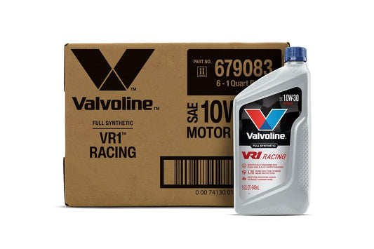VALVOLINE 679083 Valvoline VR1 Racing Synthetic SAE 10W-30 Motor Oil 1 QT, Case of 6