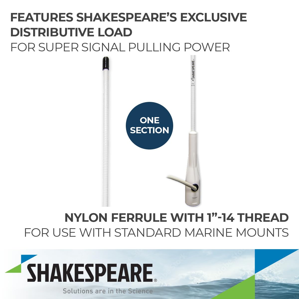SHAKESPEARE 4351 Shakespeare 4351 3' AM/FM ANTENNA W/NYLON FERRULE