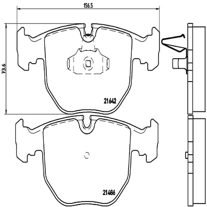 BREMBO P06021 Brembo P06021 Low-Met Front Disc Brake Pad Set ALPINA/BMW OE# 34111163227