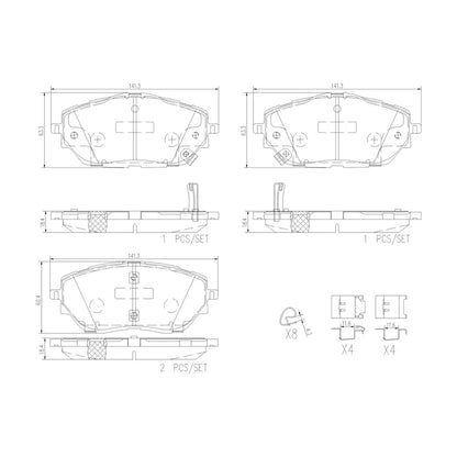 BREMBO P83171N Brembo P83171N Premium Ceramic Front Disc Brake Pad Set TOYOTA OE# 04465F4010