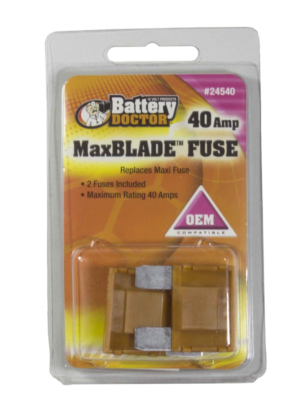 WIRTHCO 24540 WirthCo 24540 Battery Doctor 40 Amp MaxBlade Fuse, Orange, 2 Pack