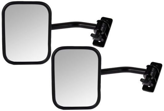 RUGGED RIDGE 11025.12 Rugged Ridge | Quick Release Mirror Kit, Rectangular, Black | 11025.12 | Fits 1997-2018 Jeep Wrangler TJ/JK