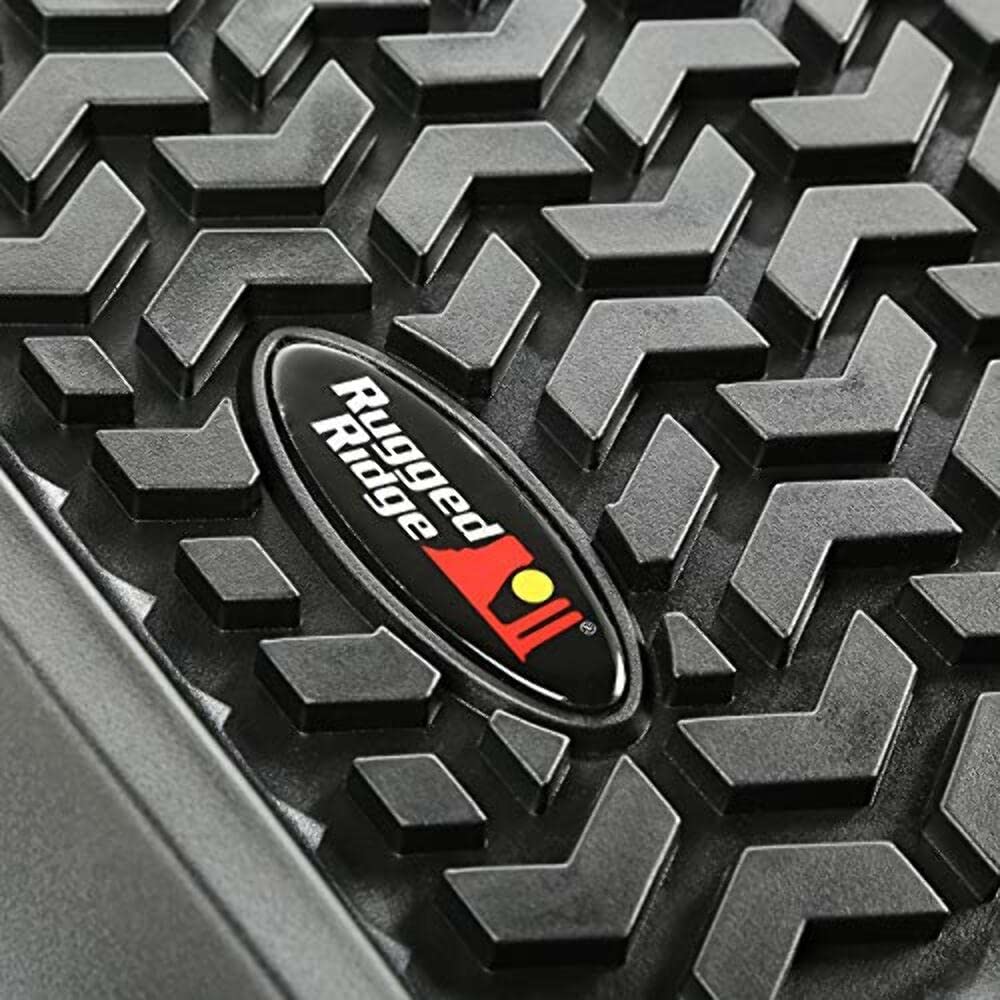 RUGGED RIDGE 12988.04 Rugged Ridge Floor Liner Set for Jeep Wrangler JKU | Front/Rear/Cargo, 4-Piece Set, Black | 12988.04 | Fits 2011-2018 Jeep Wrangler JKU 4-Door