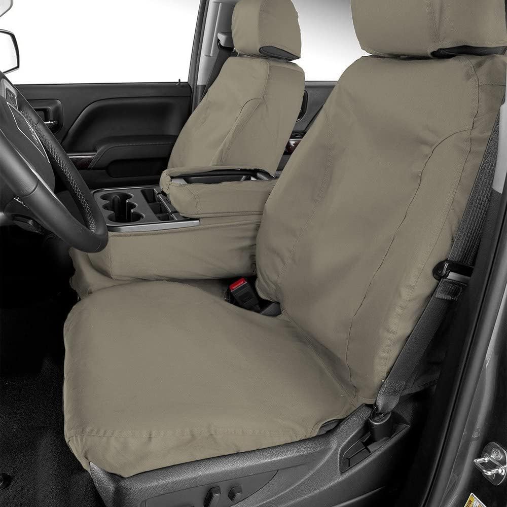 COVERCRAFT SS2394PCCT Covercraft Custom-Fit Front Bucket SeatSaver Seat Covers - Polycotton Fabric, Misty Grey
