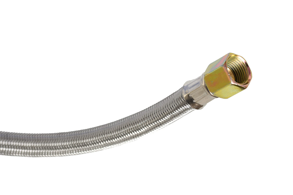 FLAME KING SS-QCC-3/8 Flame King 5-FT Universal QCC1 Low-Pressure Propane Regulator with Stainless Steel Braided Hose for Most LP Gas Grills, Heaters, and Fire Pit Tables, 3/8" Female Flare Nut