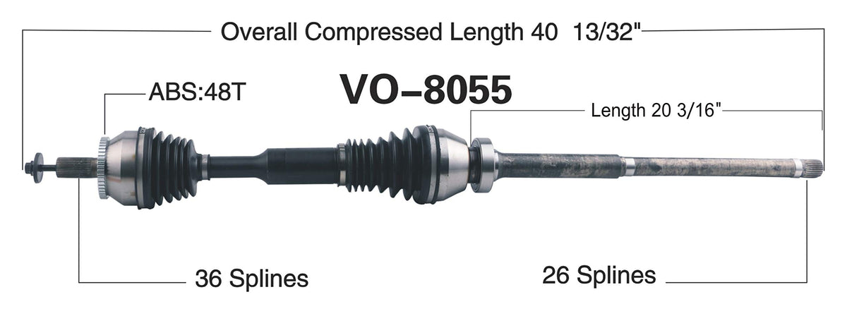 Trakmotive VO-8055 CV AXLE SHAFT