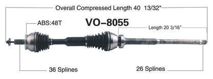 Trakmotive VO-8055 CV AXLE SHAFT