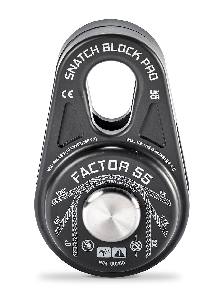 FACTOR 55 00280-06 Factor 55 00280-06 Snatch Block Pro Compact and Lightweight Snatch Blocks. Ideal for Ultimate Performance Without compromising on Heavy Bulky Equipment