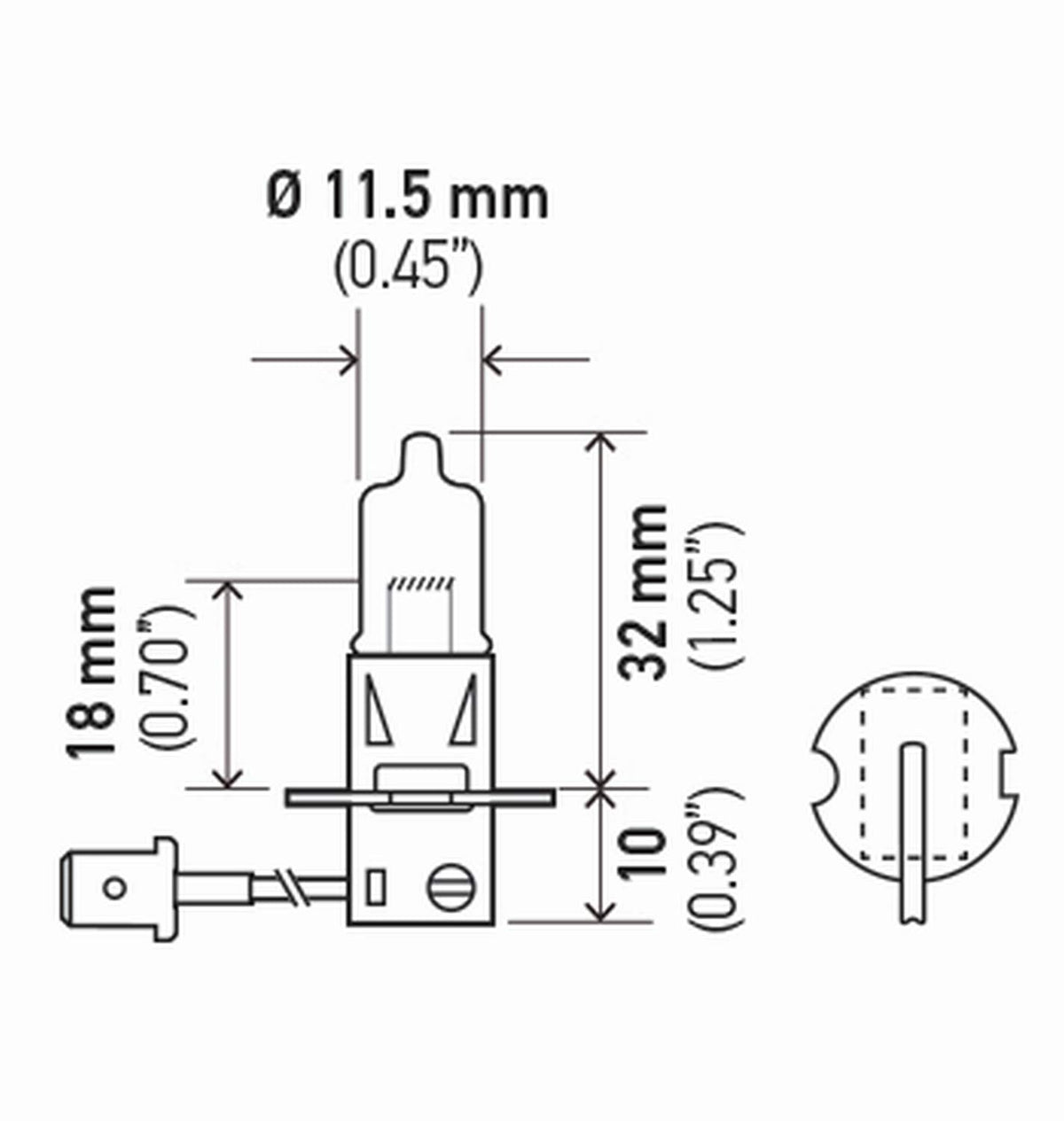 HELLA H3 100W Hella H3 100W BULB 12V 100W PK22S T3.25