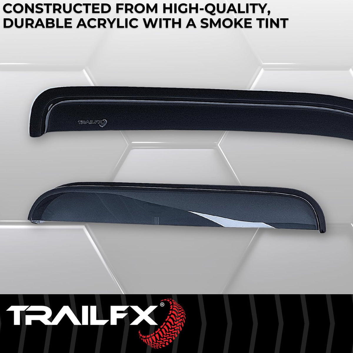 TRAILFX 4231H TrailFX Rainguards Fits 1988-1999 Chevrolet C1500 Extended Cab Smoked Window Vents Low Profile Tape-On Acrylic Window Covers Outside Channel Mount Set of 4 TrailFX 4231H 4 Piece Set
