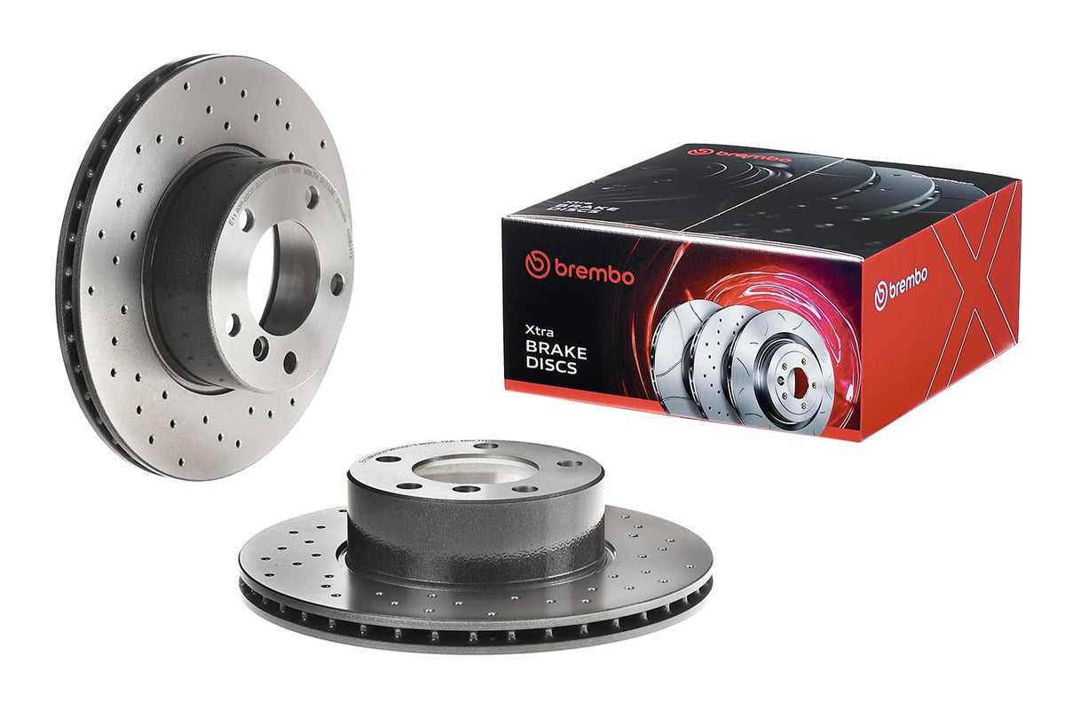 BREMBO 0969241XC02 Brembo 09.6924.1X Xtra UV Coated vented drilled Front Brake Rotor BMW OE# 34116767061