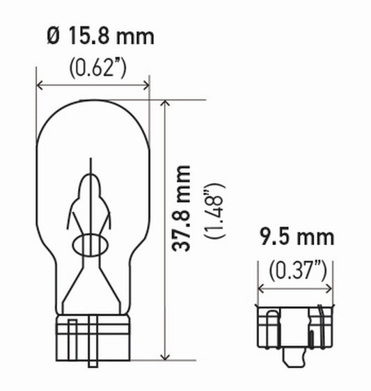 Hella 921SB BULB 921 12V 16W W2.1X9.5D T5 SB