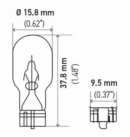 Hella 921TB BULB 921 12V 16W W2.1X9.5D T5 (2