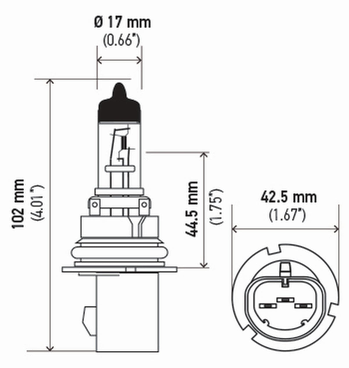 Hella 9007SB Single Blister Standard Halogen Bulb, 12V