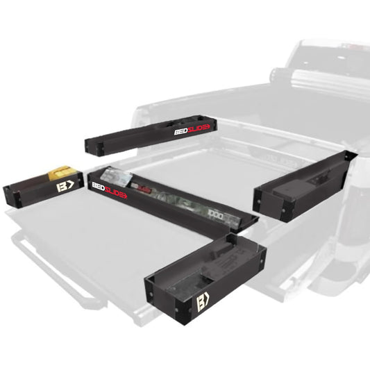 Bedslide BSA-BKB Bedslide Bedbin Complete 5 Piece Kit Truck Bed Organizer, Storage Attachments, Additional Space for Organization, Black