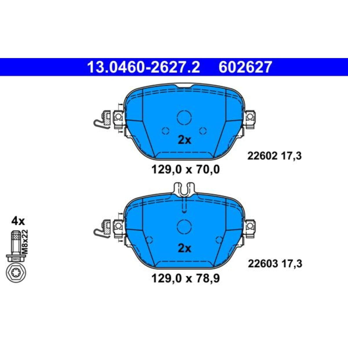 ATE 602627 New Disc Brake Pad Set for E400 E53 AMG E43 AMG CLS53 AMG E450