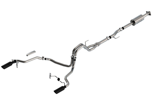 BORLA 140863BC BORLA 140863BC Cat-Back for '21-'23 F-150 2.7L/3.5L AT 2&4WD Crew Cab 5' 7" Bed/Ext. Cab 6' 7" Bed EXC. 3.5L P.B., Tremor, & Black Appear. Adapt. 60556 Crew Cab (6' 7") Bed. 60564 Ext. Cab (8' 2") Bed