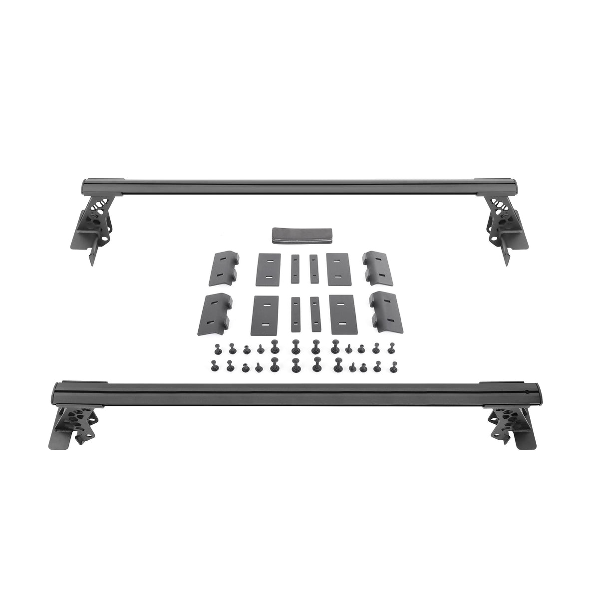 GO RHINO 5935000T Go Rhino XRS Cross Bars - Bed Rail Kit for Mid-Sized Trucks without Tonneau Covers | Mild Steel, Textured Black | 5935000T | Fits 2005 - 2024 Nissan Frontier & Other Mid-Sized Trucks (See description)